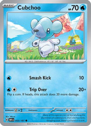 Cubchoo 053  SV03 Obsidian Flames - Common
