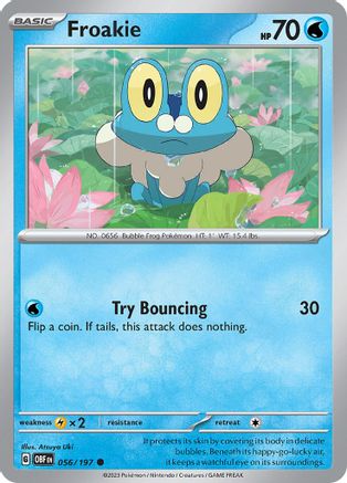 Froakie 056  - Reverse Holofoil SV03 Obsidian Flames - Common