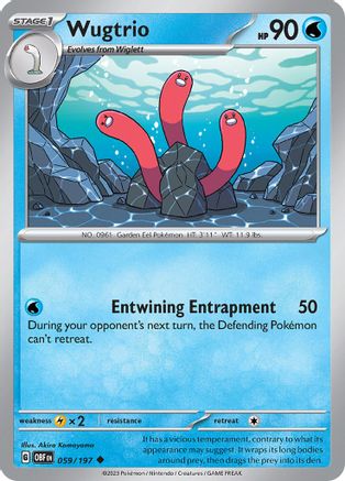 Wugtrio 059  - Reverse Holofoil SV03 Obsidian Flames - Uncommon
