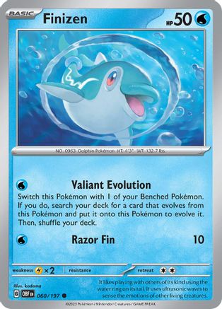 Finizen 60/197 060/197  - Reverse Holofoil SV03 Obsidian Flames - Common