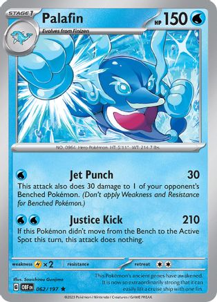 Palafin 062  - Reverse Holofoil SV03 Obsidian Flames - Rare