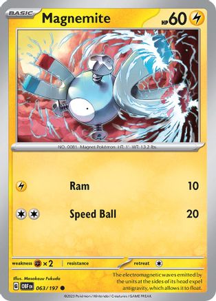 Magnemite 063  - Reverse Holofoil SV03 Obsidian Flames - Common