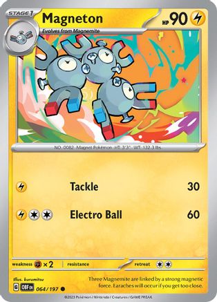 Magneton 064  - Reverse Holofoil SV03 Obsidian Flames - Common