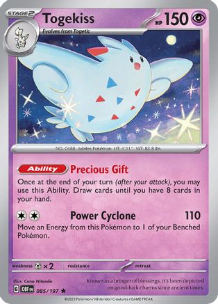 Togekiss 085  - Reverse Holofoil SV03 Obsidian Flames - Rare