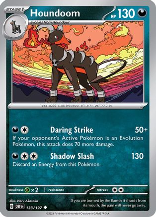 Houndoom 133  - Reverse Holofoil SV03 Obsidian Flames - Uncommon