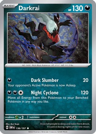 Darkrai 136  - Reverse Holofoil SV03 Obsidian Flames - Rare