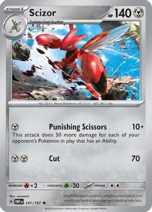 Scizor 141  - Holofoil SV03 Obsidian Flames - Rare