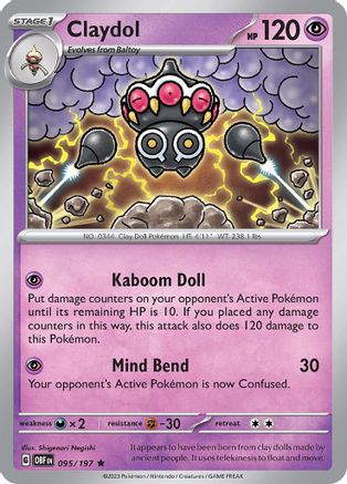 Claydol 095  - Holofoil SV03 Obsidian Flames - Rare