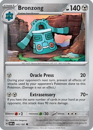 Bronzong 145  SV03 Obsidian Flames - Uncommon