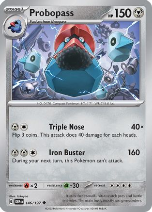 Probopass 146  - Reverse Holofoil SV03 Obsidian Flames - Uncommon