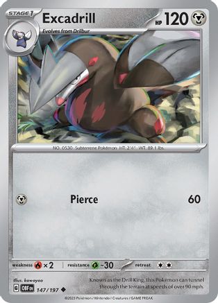 Excadrill 147  SV03 Obsidian Flames - Uncommon