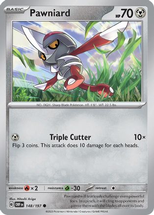 Pawniard 148  - Reverse Holofoil SV03 Obsidian Flames - Common