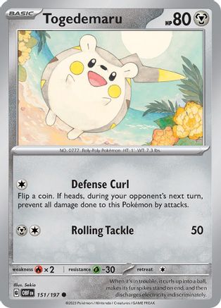 Togedemaru 151  - Reverse Holofoil SV03 Obsidian Flames - Common