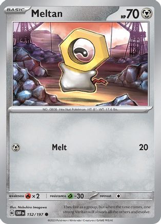 Meltan 152  - Reverse Holofoil SV03 Obsidian Flames - Common