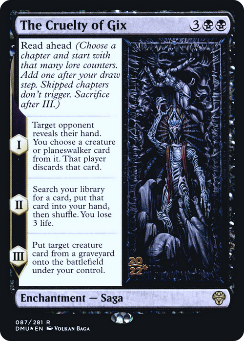 The Cruelty of Gix (PRE-087) - Dominaria United Promos Foil
