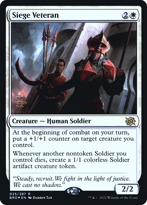 Siege Veteran (PRE-025) - The Brothers' War Promos Foil