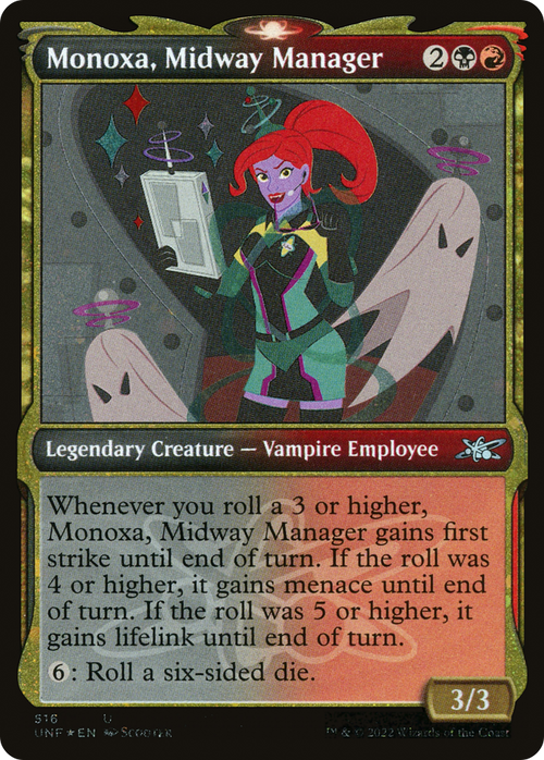 Monoxa, Midway Manager (Showcase) (Galaxy Foil) (UNF-516) - Unfinity: (Showcase) Foil