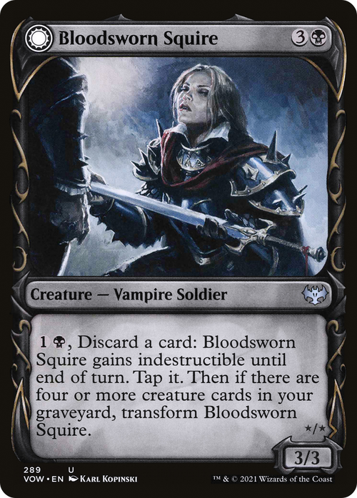 Bloodsworn Squire (Showcase) (VOW-289) - Innistrad: Crimson Vow: (Showcase, Double Faced Transform) Foil