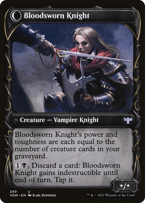 Bloodsworn Squire (Showcase) (VOW-289) - Innistrad: Crimson Vow: (Showcase, Double Faced Transform) Foil