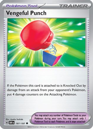 Vengeful Punch 197  - Reverse Holofoil SV03 Obsidian Flames - Uncommon