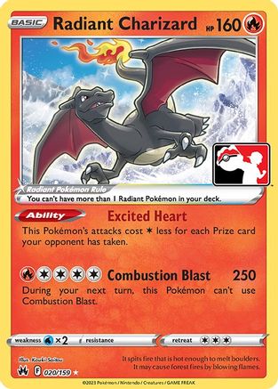 Radiant Charizard  - Holofoil Prize Pack Series Cards - Radiant Rare