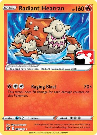 Radiant Heatran/189  - Holofoil Prize Pack Series Cards - Radiant Rare