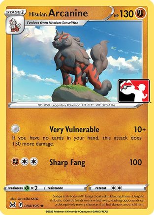 Hisuian Arcanine 084  Prize Pack Series Cards - Rare