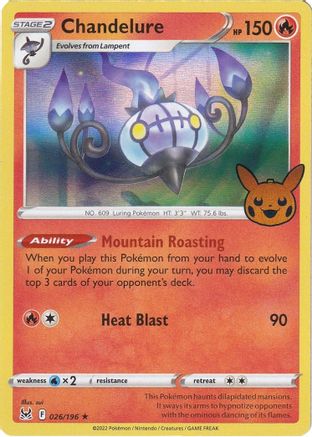 Chandelure 026  - Holofoil Trick or Trade BOOster Bundle 2023 - Holo Rare