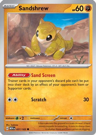 Sandshrew 027  SV Scarlet & Violet 151 - Common