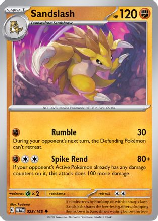 Sandslash 028  SV Scarlet & Violet 151 - Uncommon