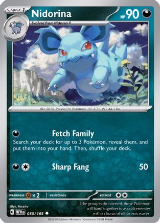 Nidorina 030  - Reverse Holofoil SV Scarlet & Violet 151 - Uncommon