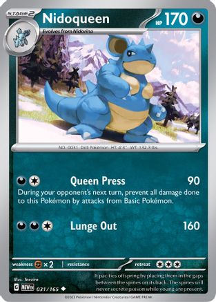 Nidoqueen 031  SV Scarlet & Violet 151 - Uncommon
