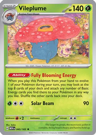 Vileplume 045  - Holofoil SV Scarlet & Violet 151 - Rare