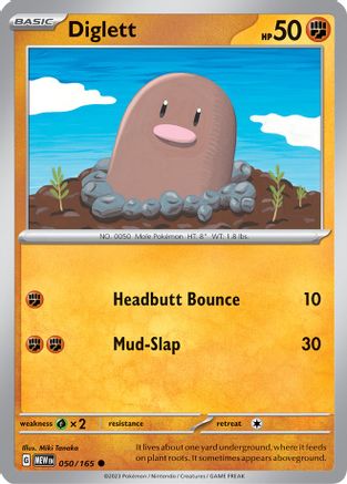 Diglett 050  SV Scarlet & Violet 151 - Common