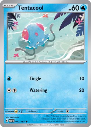 Tentacool 072  - Reverse Holofoil SV Scarlet & Violet 151 - Common