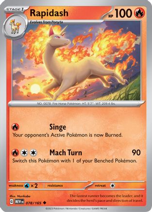 Rapidash 078  - Reverse Holofoil SV Scarlet & Violet 151 - Uncommon