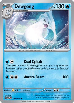 Dewgong 087  - Reverse Holofoil SV Scarlet & Violet 151 - Uncommon