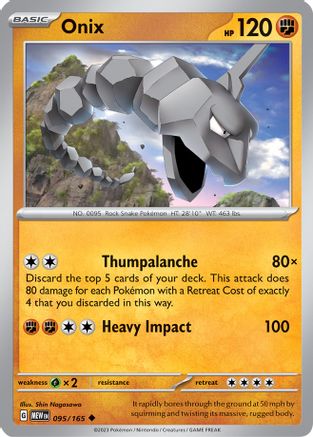 Onix 095  - Reverse Holofoil SV Scarlet & Violet 151 - Uncommon