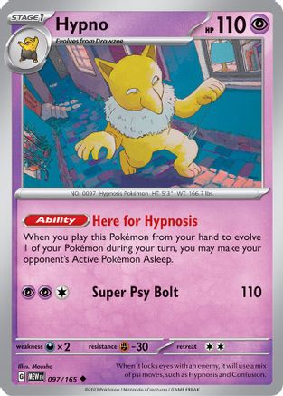 Hypno 097  SV Scarlet & Violet 151 - Uncommon