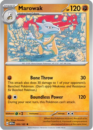 Marowak 105  - Holofoil SV Scarlet & Violet 151 - Rare