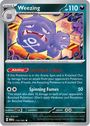 Weezing 110  - Reverse Holofoil SV Scarlet & Violet 151 - Rare