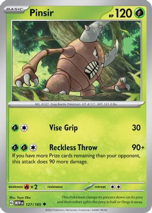 Pinsir 127  - Reverse Holofoil SV Scarlet & Violet 151 - Uncommon