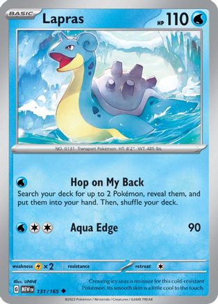 Lapras 131  - Reverse Holofoil SV Scarlet & Violet 151 - Uncommon