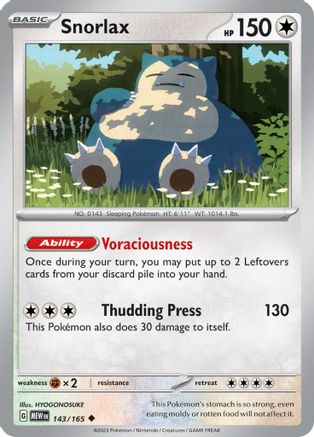 Snorlax 143  SV Scarlet & Violet 151 - Uncommon