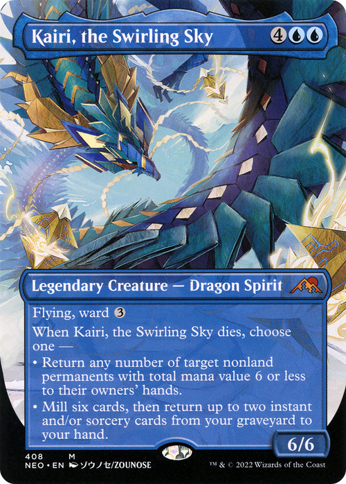 Kairi, the Swirling Sky (Borderless) (NEO-408) - Kamigawa: Neon Dynasty Foil