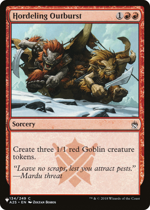 Hordeling Outburst (LIST-A25-134) - The List