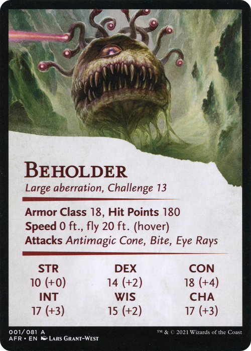 Baleful Beholder // Beholder (AAFR-001) - Adventures in the Forgotten Realms Art Series (Borderless) Foil