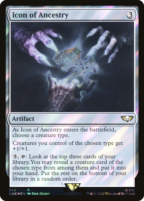 Icon of Ancestry (Surge Foil) (40K-242) - Warhammer 40,000 Commander Foil