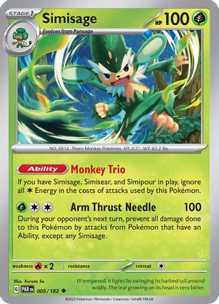 Simisage 005  - Reverse Holofoil SV04 Paradox Rift - Uncommon