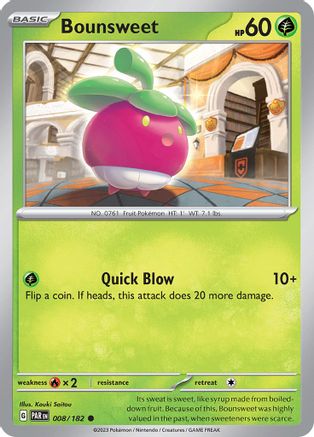 Bounsweet 008  - Reverse Holofoil SV04 Paradox Rift - Common